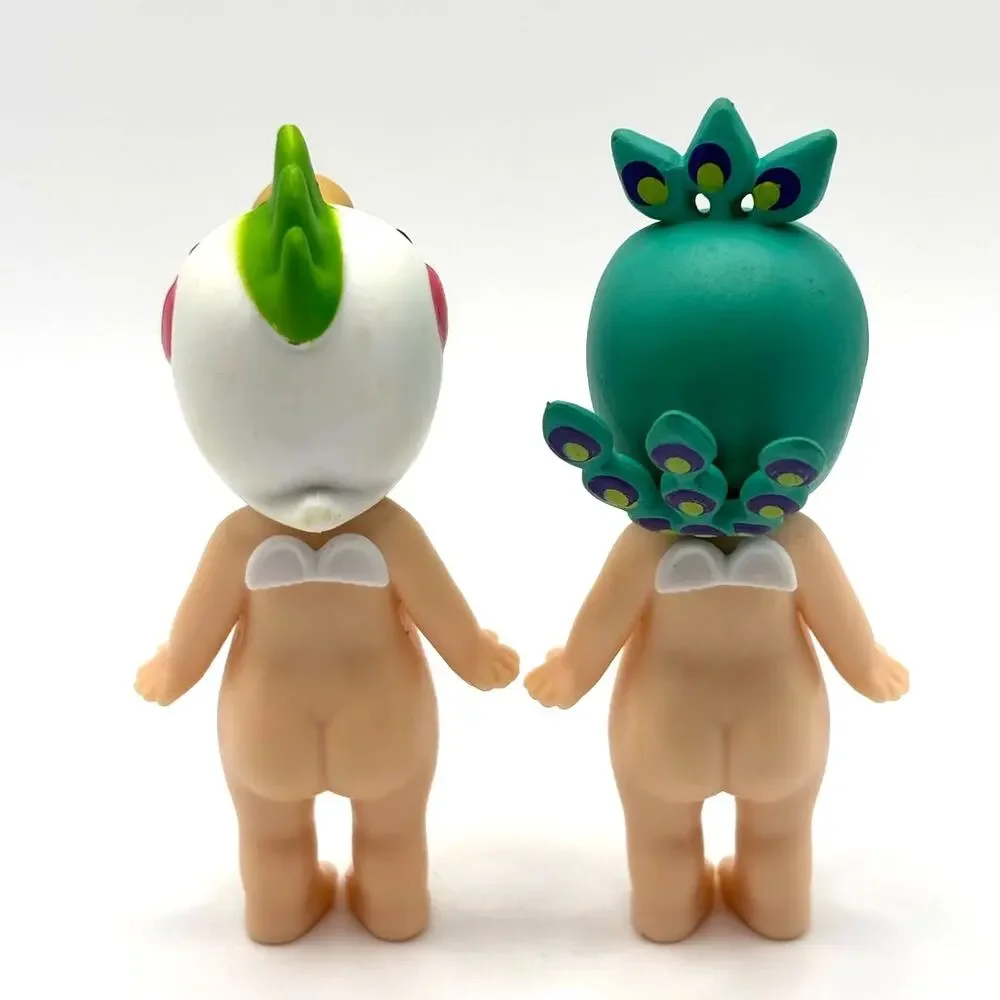 Set of 2 New Unbranded Kewpie/Angel Mini Figures, Parrot & Peacock Costumes